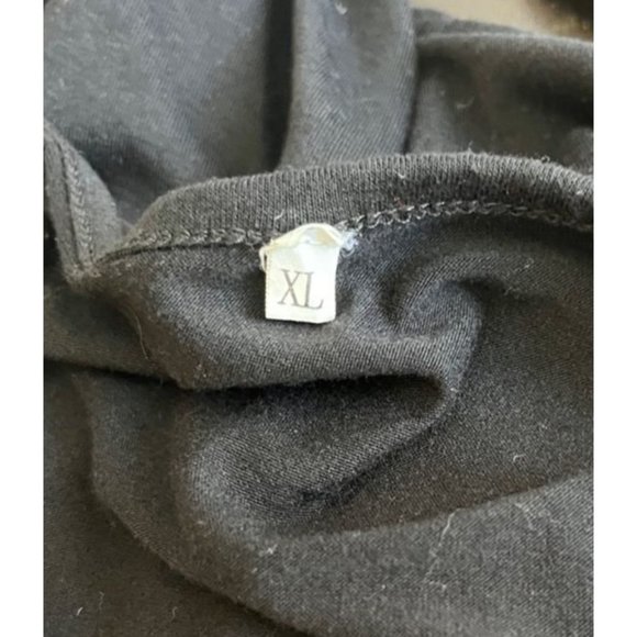 Women's Black Open Shoulder Dress, Knee Length, Hidden Pockets, XL - Picture 6 of 11